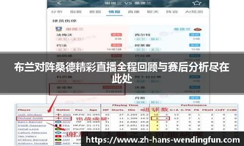 布兰对阵桑德精彩直播全程回顾与赛后分析尽在此处
